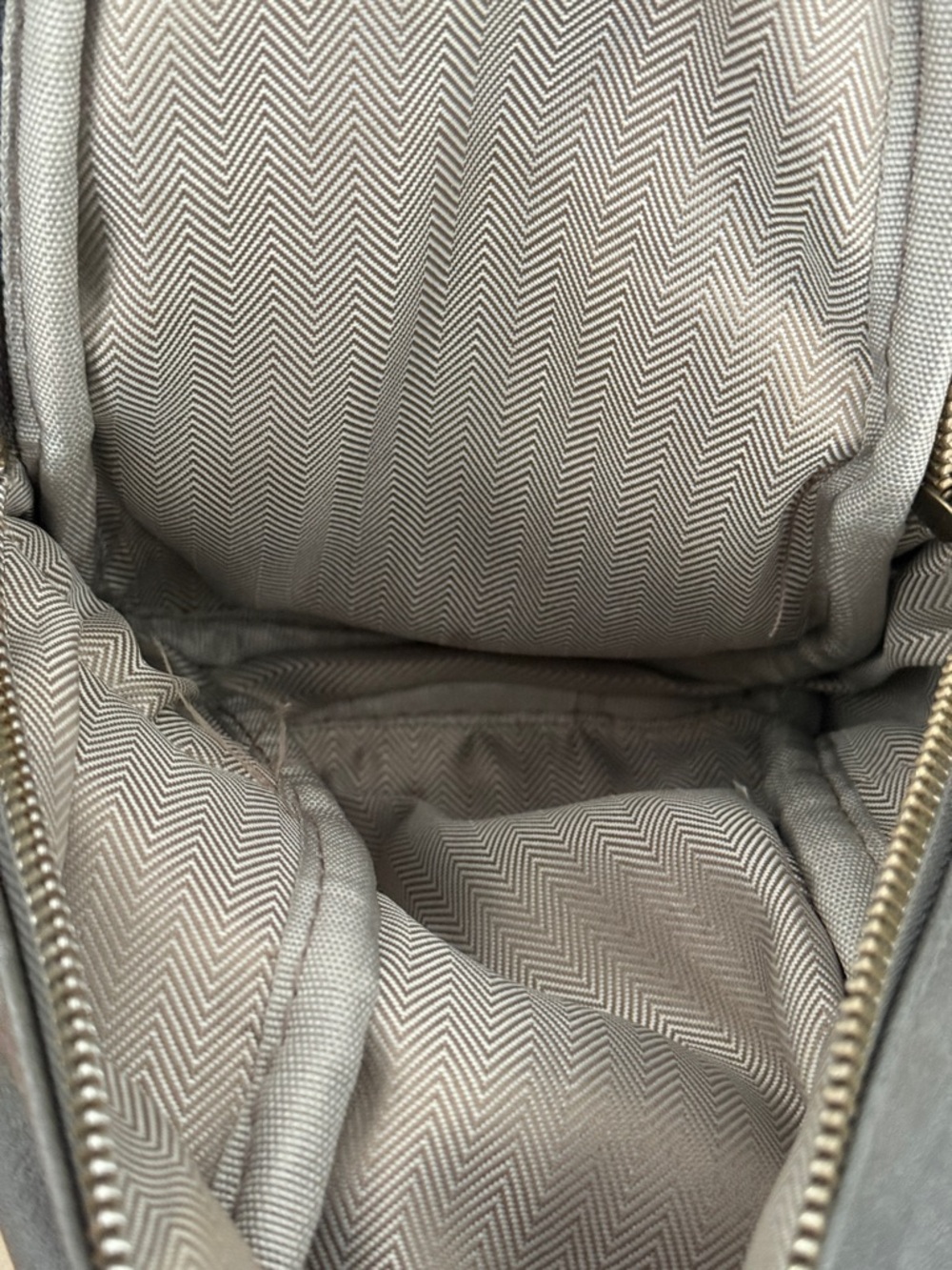 Gray Small Sling Crossbody Bag w/ Patterned Strap - Picture 8 of 10